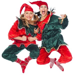 Costume de lutin en velours et paillettes
